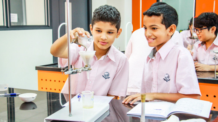 Students conducting science experiment